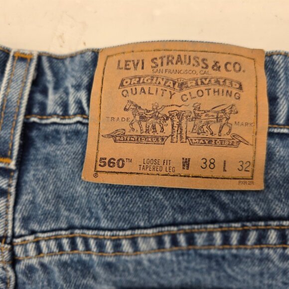 VTG Levis Jeans 560 Loose Fit Tapered Leg Orange Tab 90s Men’s Size 36x32 - Picture 6 of 11